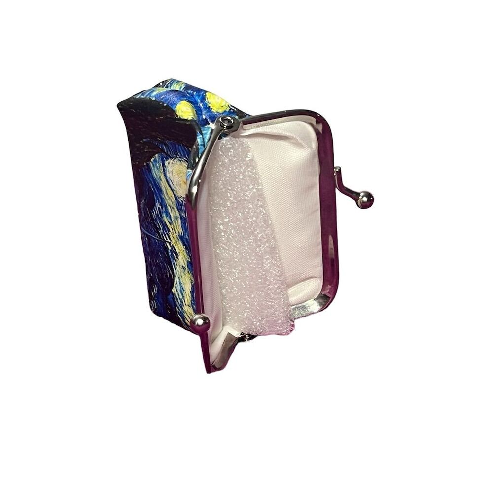 Van Gogh Starry Night Vinyl Coin Purse w/Snap Lock Unisex Multicolor - Picture 5 of 9